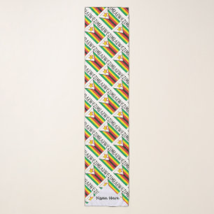 Zimbabwe Zimbabwean Flag Tiled Black Personalized Scarf