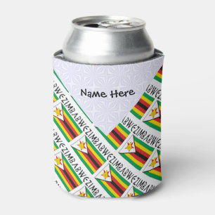 Zimbabwe Zimbabwean Flag Tiled Personalized Can Cooler
