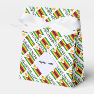 Zimbabwe Zimbabwean Flag Tiled Personalized Favor Boxes