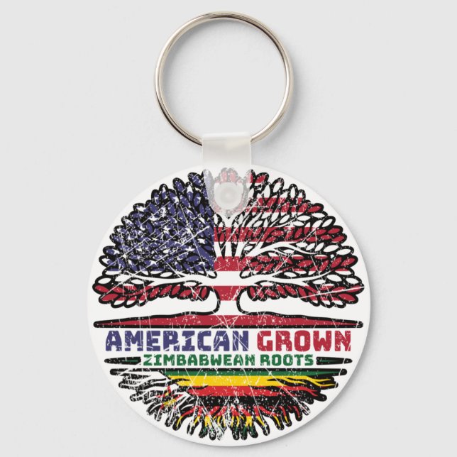 Zimbabwe Zimbabwean US American USA United States Keychain (Front)