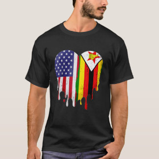 Zimbabwean American Patriot Grown Country Melting T-Shirt