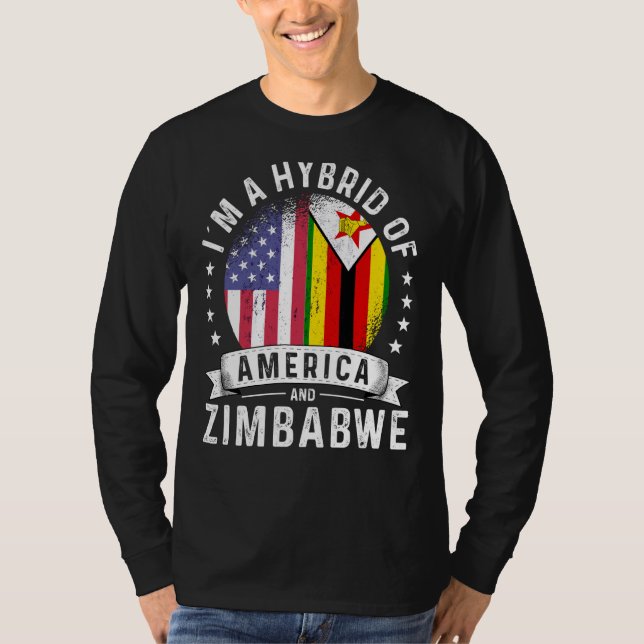 Zimbabwean American Patriot Grown Flag Humor T-Shirt (Front)