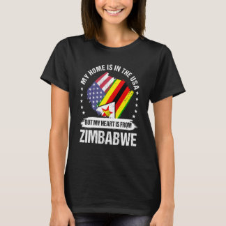 Zimbabwean American Patriot Grown Proud My Heart i T-Shirt
