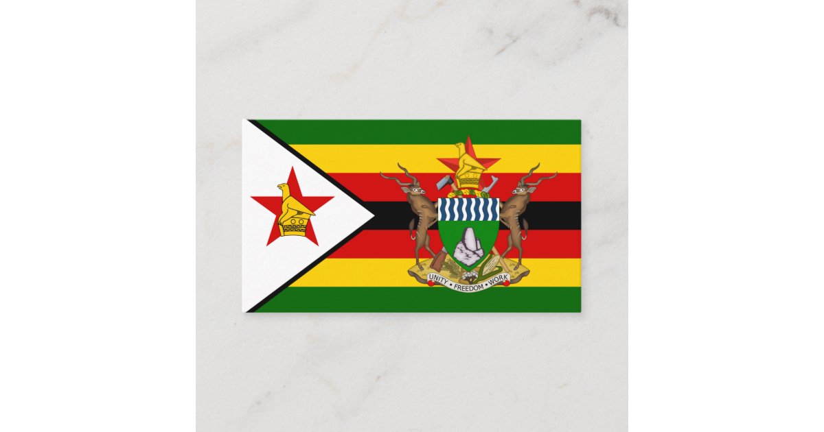 picture Zimbabwe Picture Of Coat Of Arms zimbabwean flag coat of arms flag of zimbabwe business card zazzle com