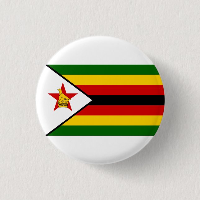 Zimbabwean Flag, Flag of Zimbabwe Button (Front)