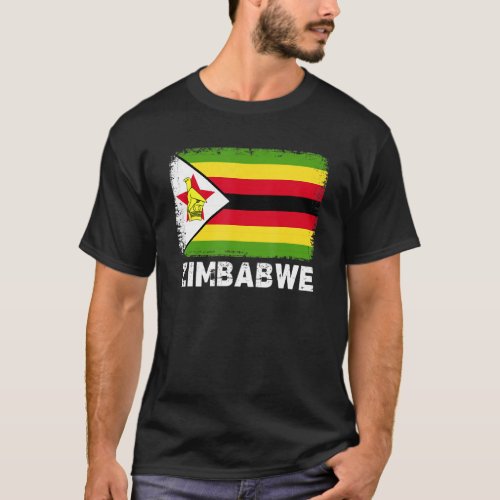 Zimbabwean People Vintage Zimbabwe Flag T_Shirt
