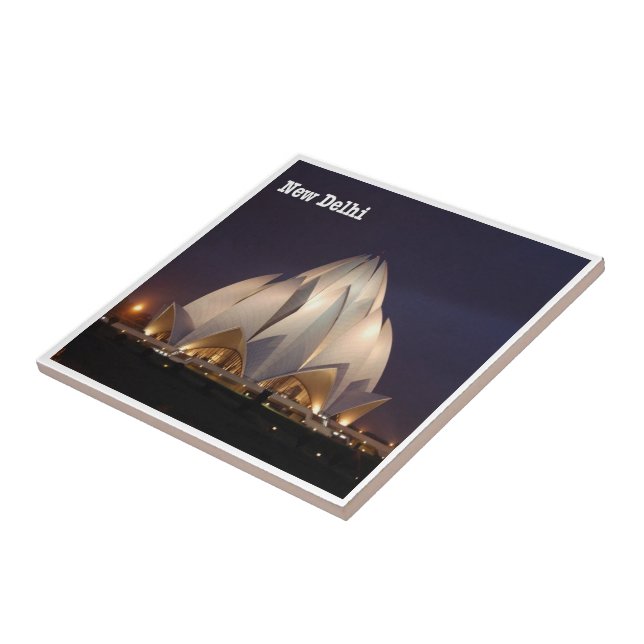 zIN023 LOTUS TEMPLE New Delhi, India, Ceramic Tile (Side)