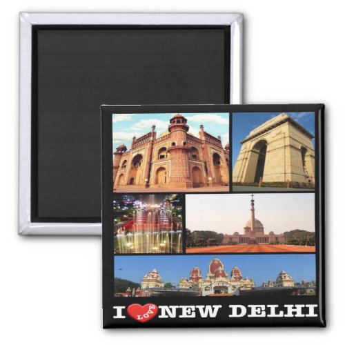 zIN024 i love NEW DELHI India Asia Fridge Magnet