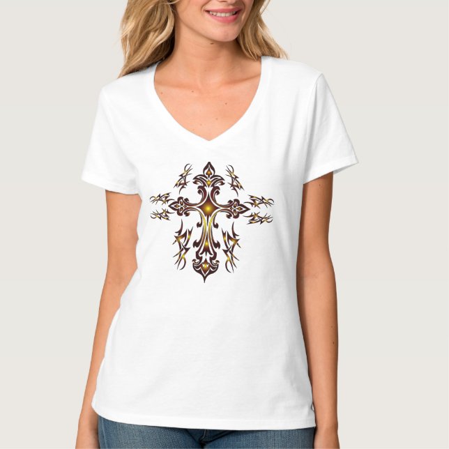 ZIN CROSS Women V-Shirt T-Shirt (Front)