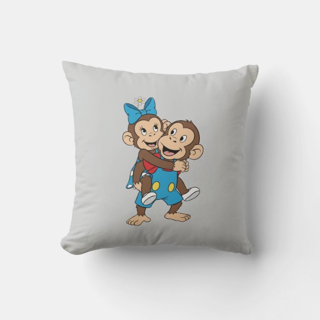 zina on mimo's back throw pillow (Front)