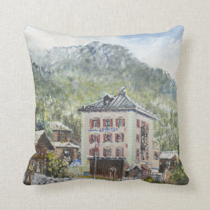 Zinal Switzerland. 2007 Throw Pillow