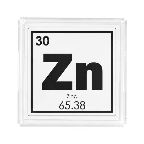 Zinc chemical element symbol chemistry formula gee acrylic tray