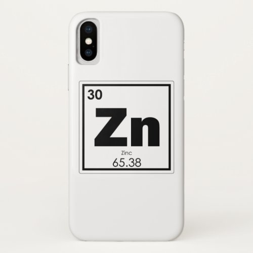 Zinc chemical element symbol chemistry formula gee iPhone x case