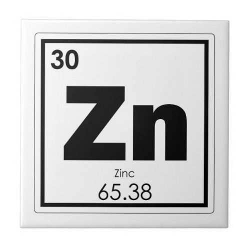 Zinc chemical element symbol chemistry formula gee ceramic tile