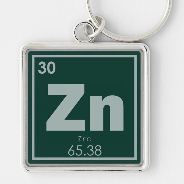 Zinc chemical element symbol chemistry formula gee keychain (Front)
