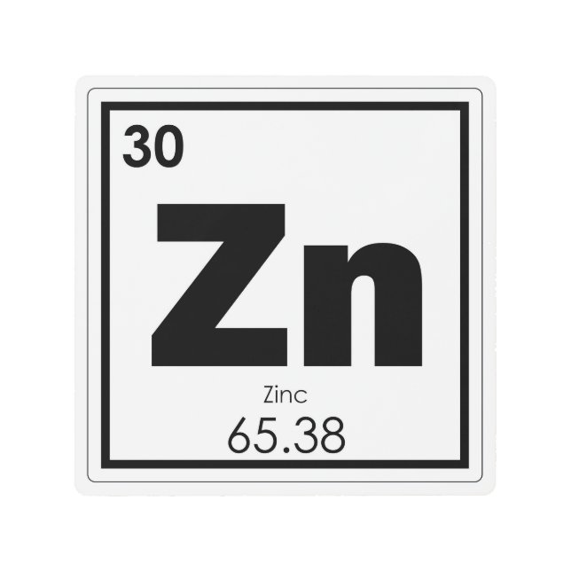 Zinc chemical element symbol chemistry formula gee metal print (Front)