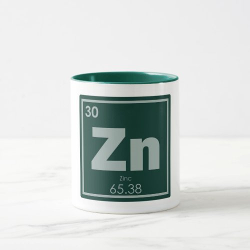 Zinc chemical element symbol chemistry formula gee mug