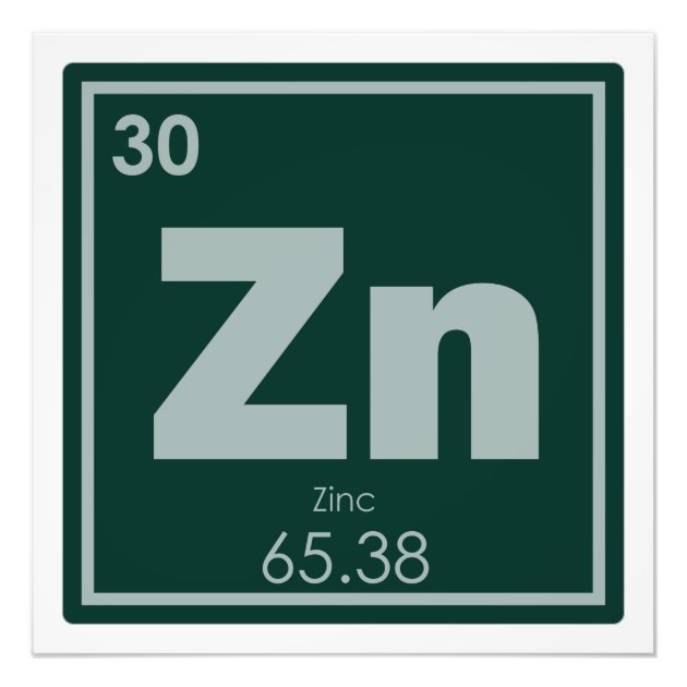 Zinc Chemical Element Symbol Chemistry Formula Gee Photo Print | Zazzle