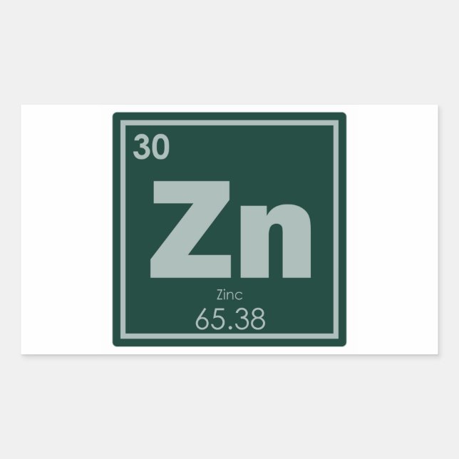 Zinc chemical element symbol chemistry formula gee rectangular sticker (Front)