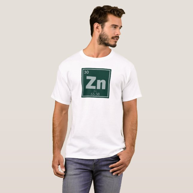Zinc chemical element symbol chemistry formula gee T-Shirt (Front Full)