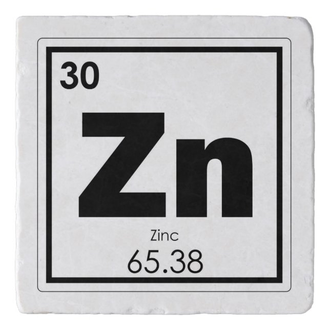 Zinc chemical element symbol chemistry formula gee trivet (Front)