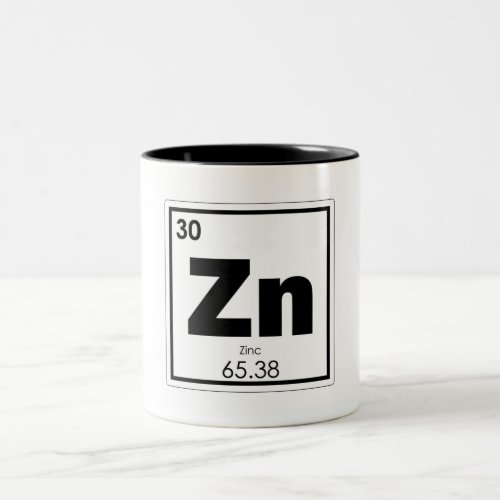 Zinc chemical element symbol chemistry formula gee Two_Tone coffee mug