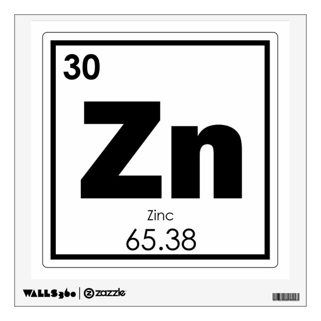 Zinc chemical element symbol chemistry formula gee wall sticker (Front)