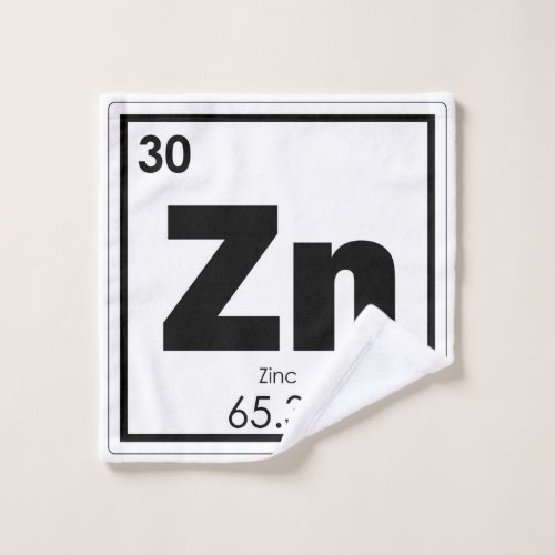 Zinc chemical element symbol chemistry formula gee wash cloth