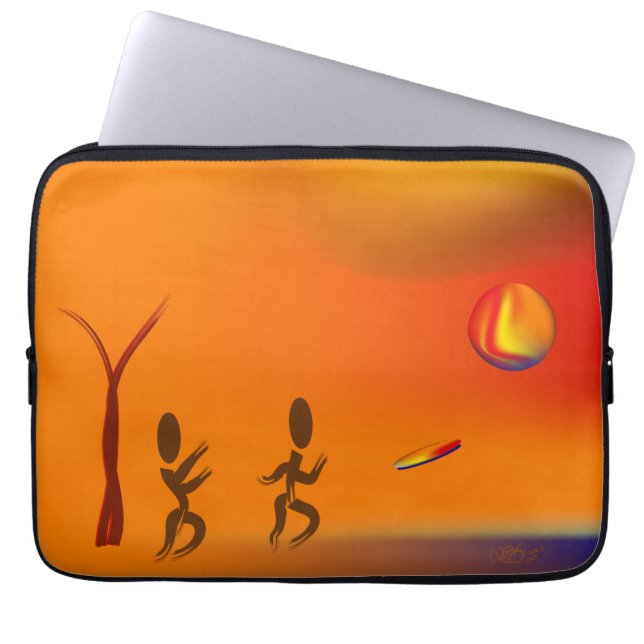 Zinglees ~ Disk Chase Laptop Sleeve (Front)