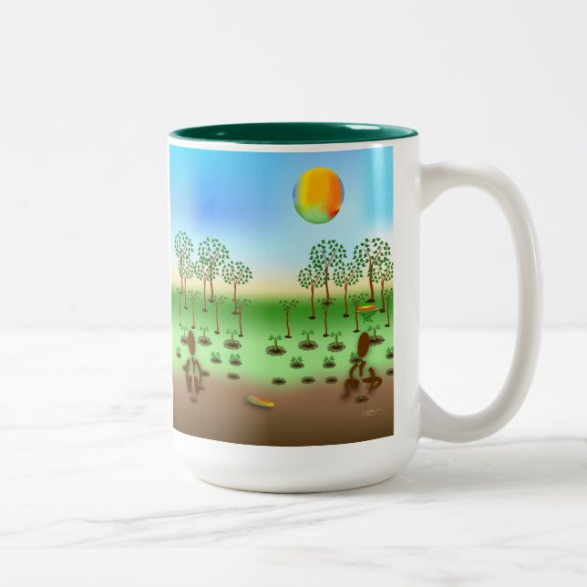 Zinglees ~ Trees Two-Tone Coffee Mug (Right)