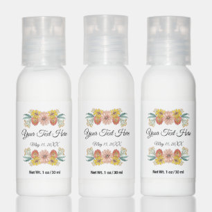 Zinnia Art Drawing - Custom Text Wreath Hand Lotion