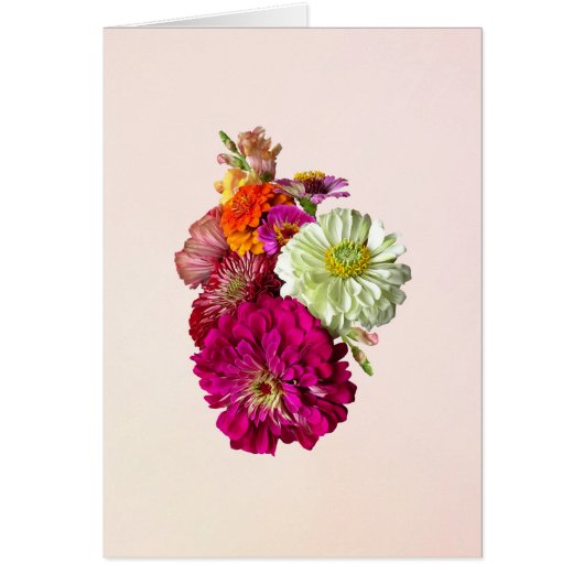 Zinnia Bouquet Mixed Colors Cards (Front)