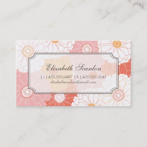 Zinnia Calling Card Business Card Template