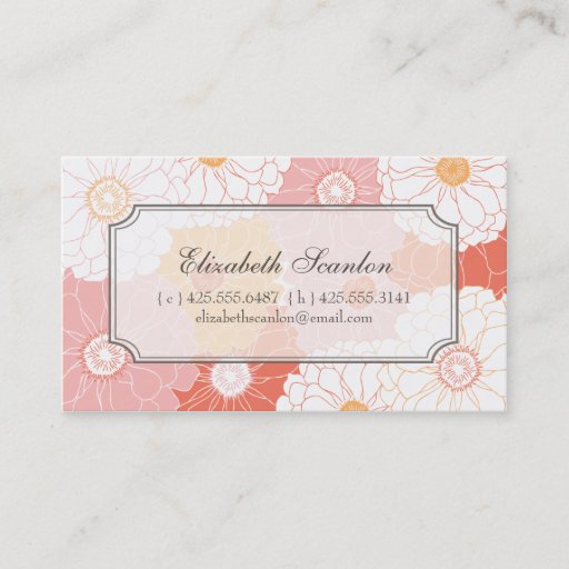 Customizable Zinnia Calling Card Business Card Template