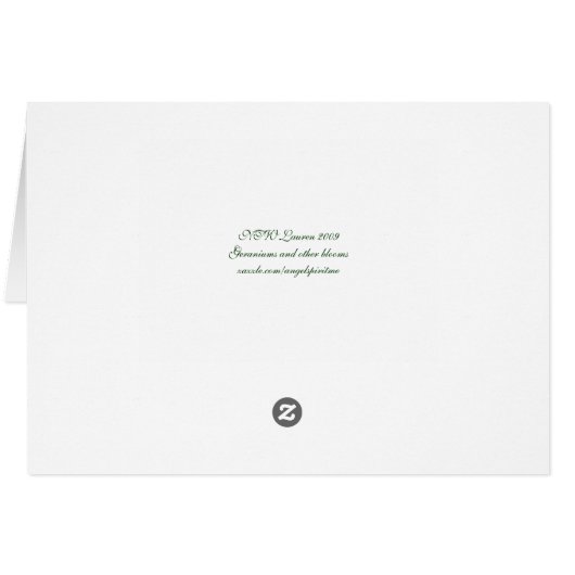 Zinnia Card (Back Horizontal)