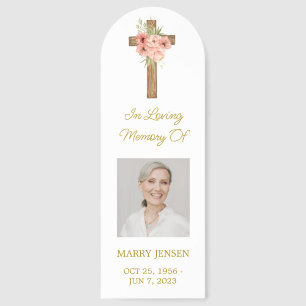Zinnia Cross Photo Memorial Bookmark