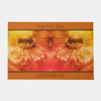 Zinnia Daisy Flower In Sepia Vintage Personalized Doormat