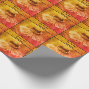 Zinnia Daisy Flower Vintage Personalized Wrapping Paper