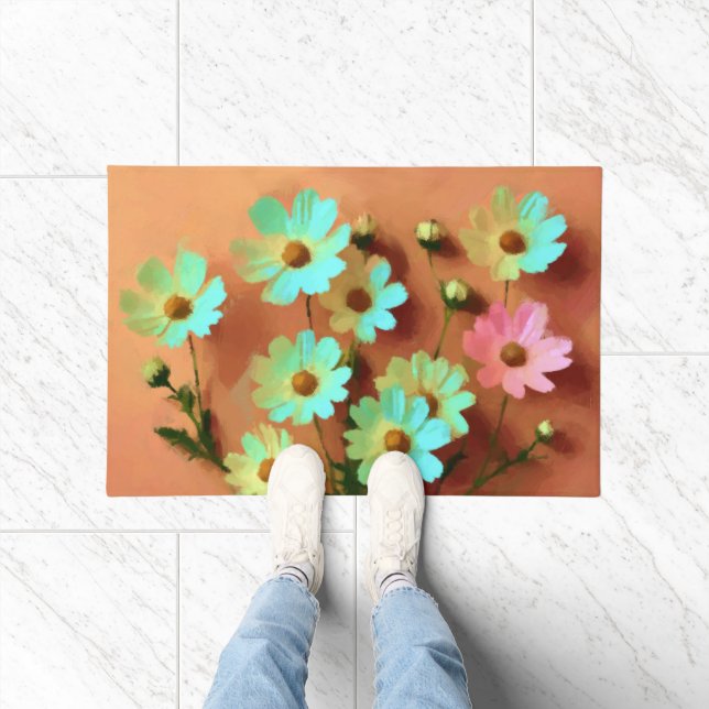 Zinnia Elegans Floral Doormat (Indoor)