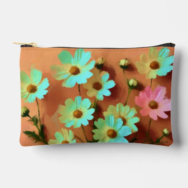 Zinnia Elegans Flowers Accessory Pouch (Front)