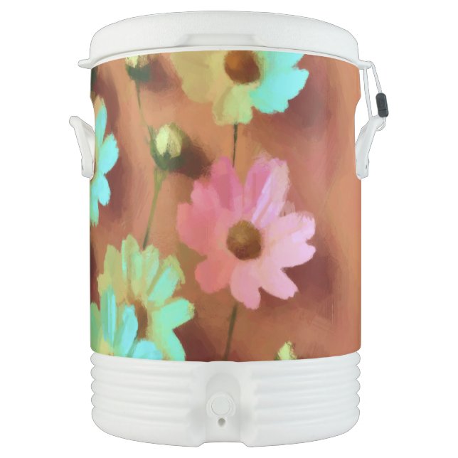 Zinnia Elegans Flowers Beverage Cooler (Front)
