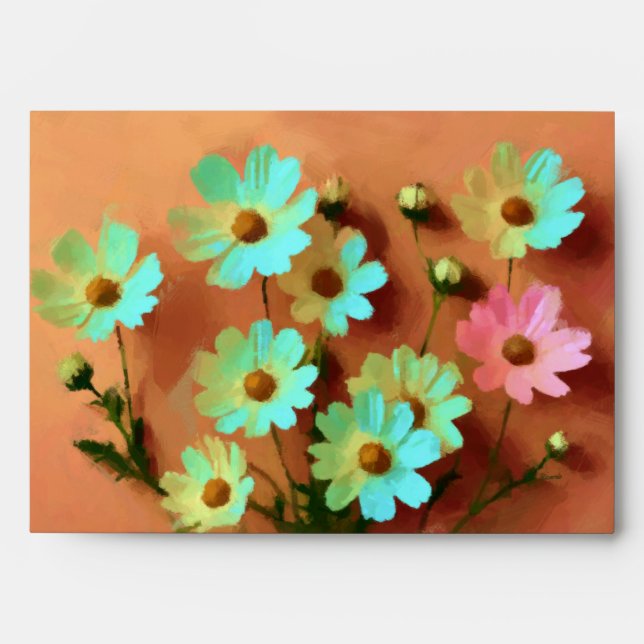 Zinnia Elegans Flowers Envelope (Front)