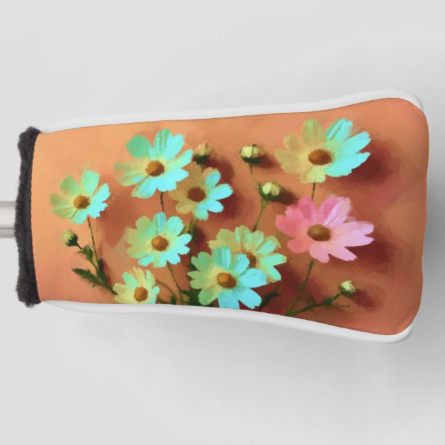 Zinnia Elegans Flowers Golf Head Cover (Front)