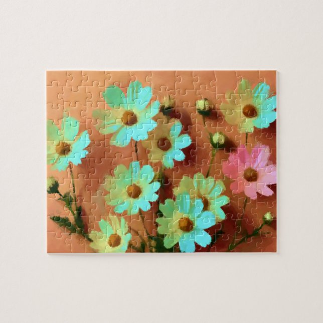 Zinnia Elegans Flowers Jigsaw Puzzle (Horizontal)
