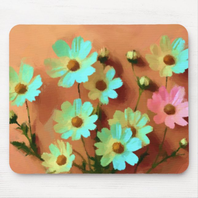 Zinnia Elegans Flowers Mouse Pad (Front)
