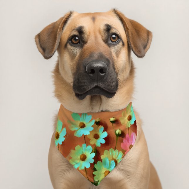 Zinnia Elegans Flowers Pet Bandana Collar (Dog 2)