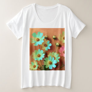 Zinnia Elegans Flowers Plus Size T-Shirt