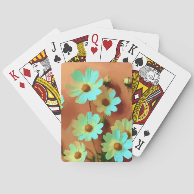 Zinnia Elegans Flowers Poker Cards (Back)
