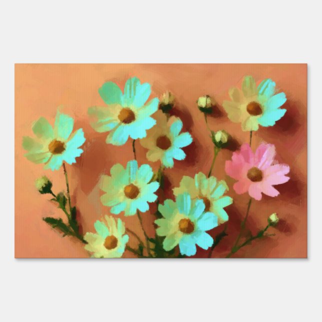 Zinnia Elegans Flowers Sign (Front)