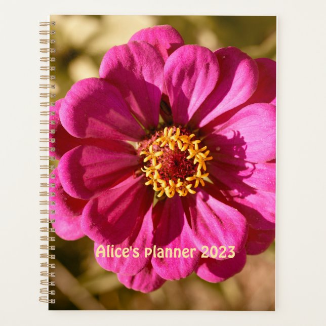 Zinnia Elegans Personalized Planner (Front)